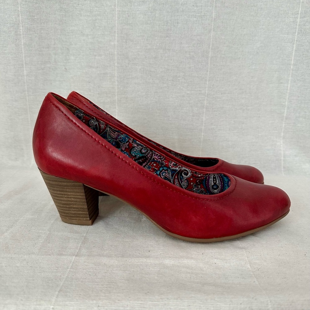 Tamaris Leather Red Women's Heels